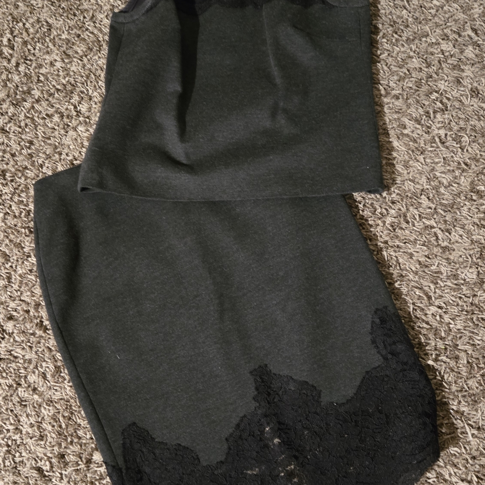 Vince Camuto Charcoal Lace Skirt Suit